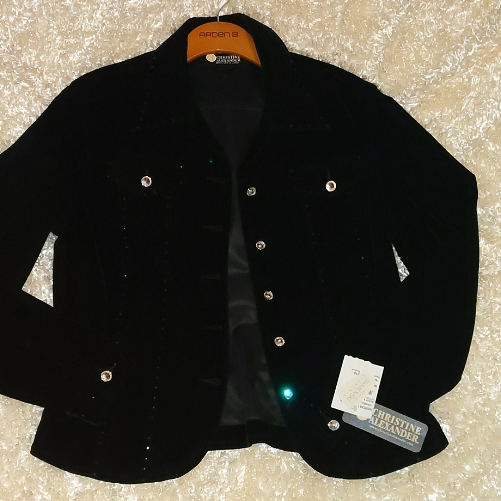NWT!! Christine Alexander velvet jacket w/crystals